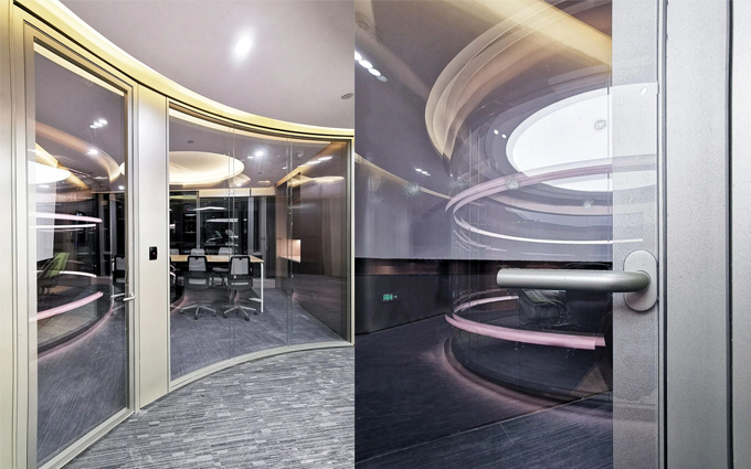 Latest company case about Curved panoramic glass partition system project