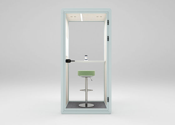 Tempered Glass Private Meeting Pods Colorful Cabins Steel Reduce Acoustic Room