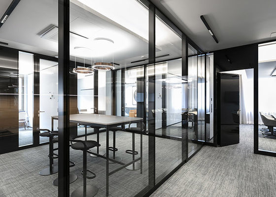 Operable Wall Durable Partition Wall Acoustic Glass Wall With Swing Door For Office
