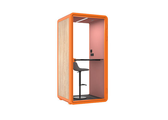 Modular Soundproof Booth with Acoustic Treatment for Private Office Pod Space