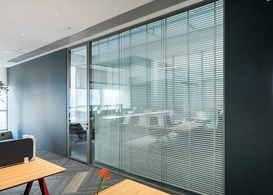 Louvered glass partitions control transparent by aoto machine partition wall with blinds