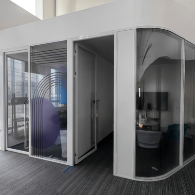 Double glass acoustic partition wall optimized space efficiency for workstations meeting rooms executive suites