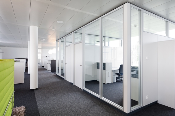 Single-Layer Glass Partition Wall - Aluminum Frame & Tempered Glass