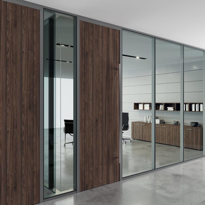 Pre-Assembled Glass Partition Wall with Aluminum Frame and Soundproofing