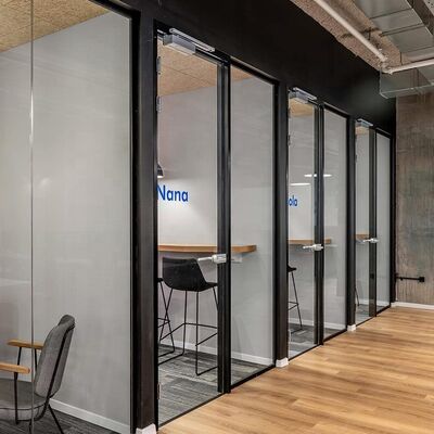 High-end Modular Aluminium Double Glass Office Glass Walls Partition Cubicles