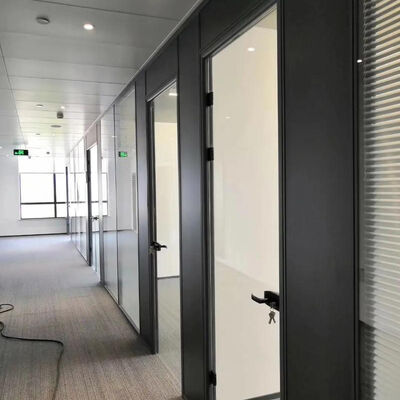 High-end Soundproof Aluminum Frame Office Partition Glass Wall Space Room Divider with Blinds