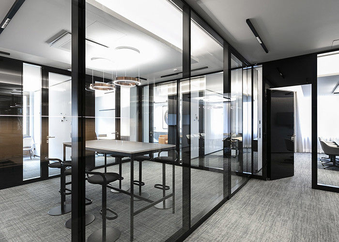 Operable Wall Durable Partition Wall Acoustic Glass Wall With Swing Door For Office