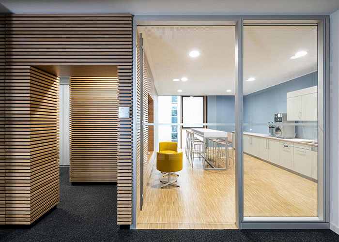 90mm Models Thickness Framed Single Glass / Double Glass Partition Wall With Louver