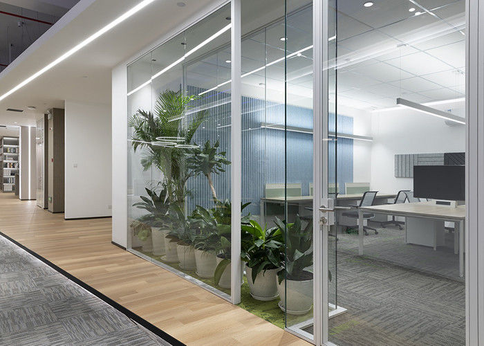 108mm Thickness Aluminume Frame Uninterrupted Views Glass Partition Wall Natural Light Penetration