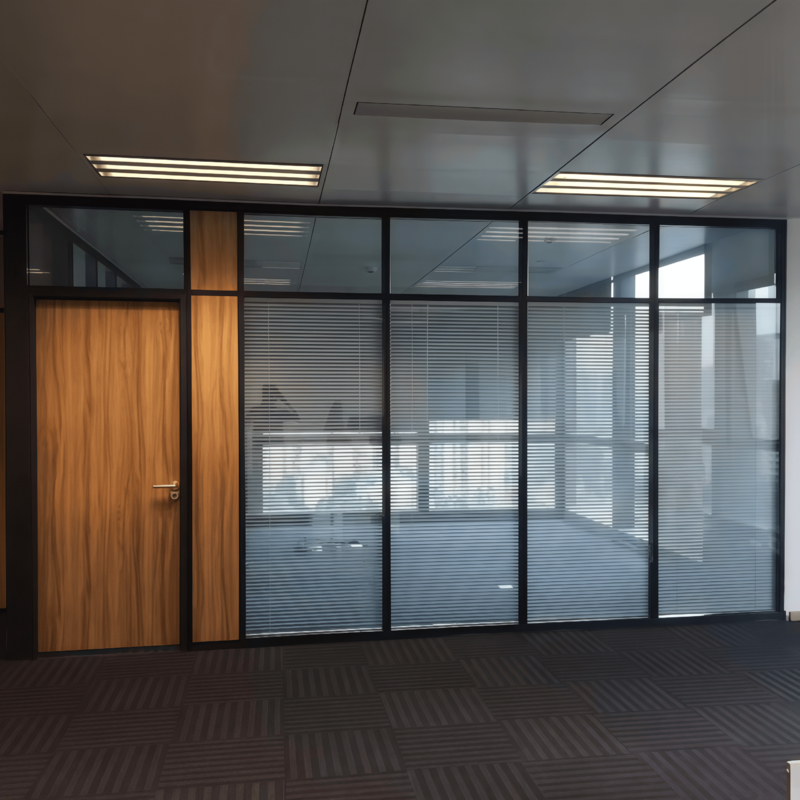 Workspaces glass partition wall Anti-Wear Exterior excellent safety quality customized size design meet every requirements