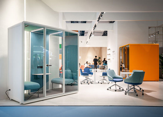 High quality soundproof phone booth acoustic office meeting pods with furniture from China