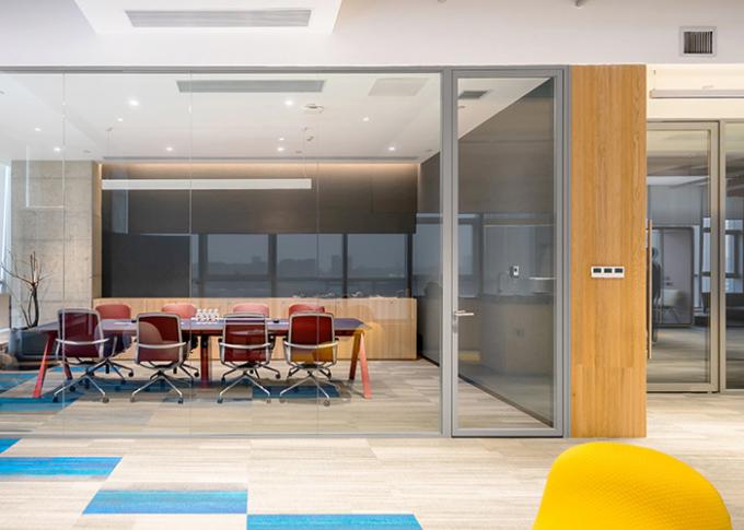Line Partition Wall Full View / Framed Glass Partition Wall With Switch Panel For Socket ...
